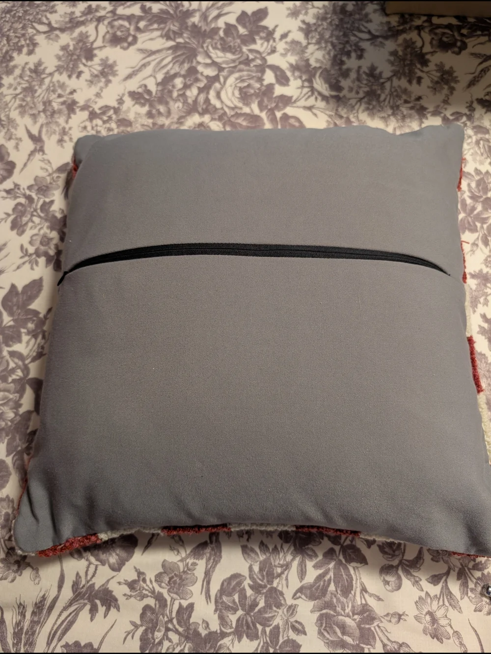 Red and White Checker Chenille Throw Pillows